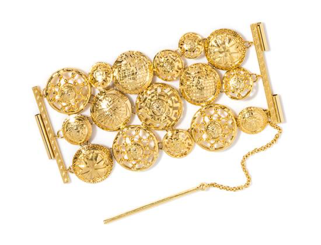 A Gianni Versace Triple Strand Medallion Link Bracelet, (1 of 1)