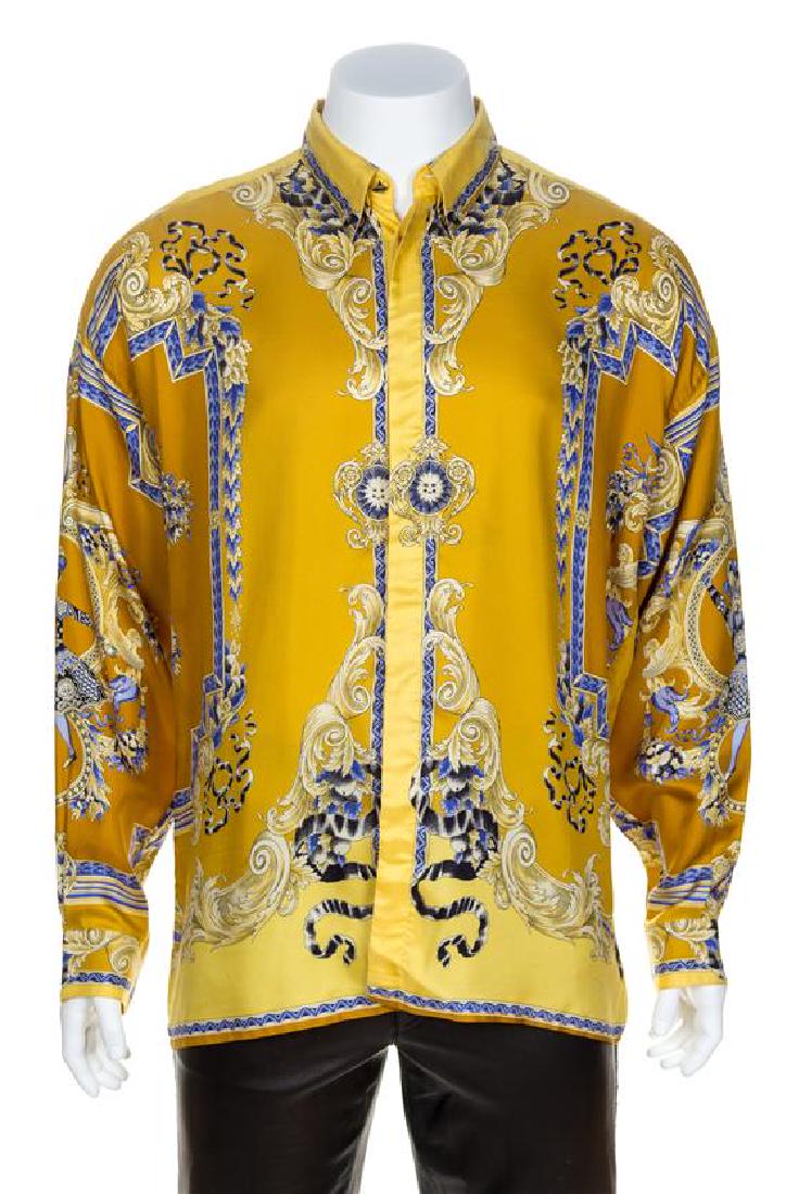 A Gianni Versace Silk Print Shirt, Size 54. (1 of 1)