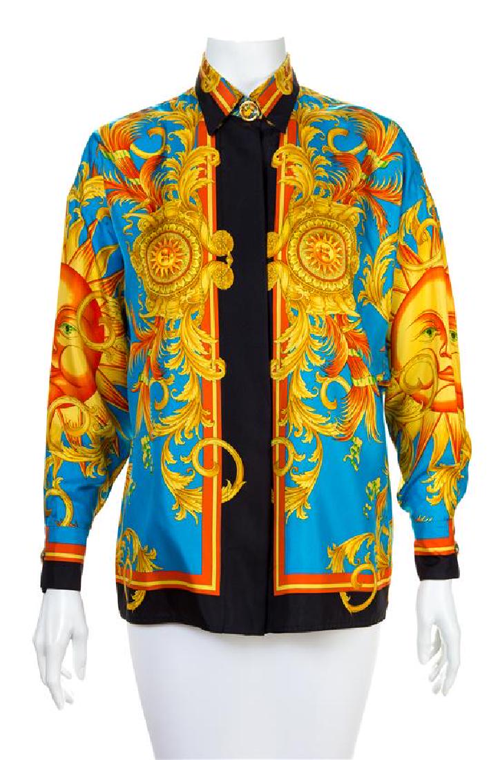 A Gianni Versace Silk Print Shirt, Size 38. (1 of 1)