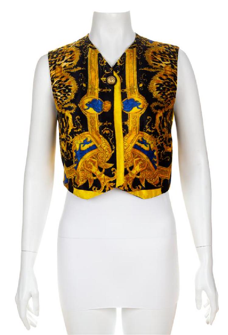 A Gianni Versace Velvet Vest, Size 38. (1 of 1)