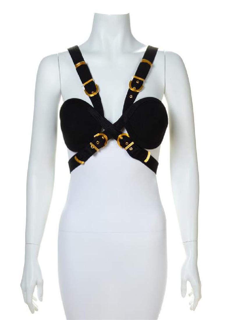 A Gianni Versace Black Silk Bondage Harness Bodice, (1 of 1)