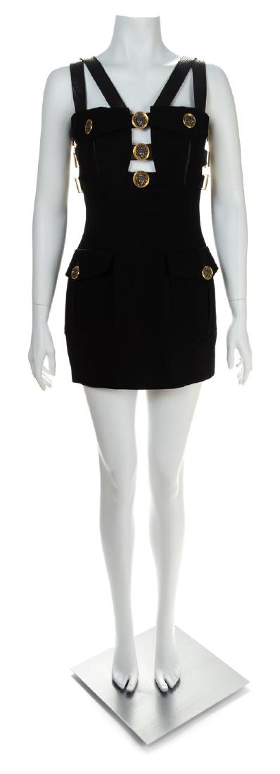 A Gianni Versace Black Wool Bondage Dress, Size 38. (1 of 1)