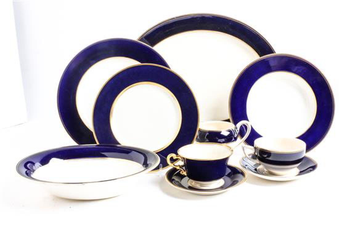 A Cobalt and Gilt Decorated Porcelain Dinner Service (1 of 1)