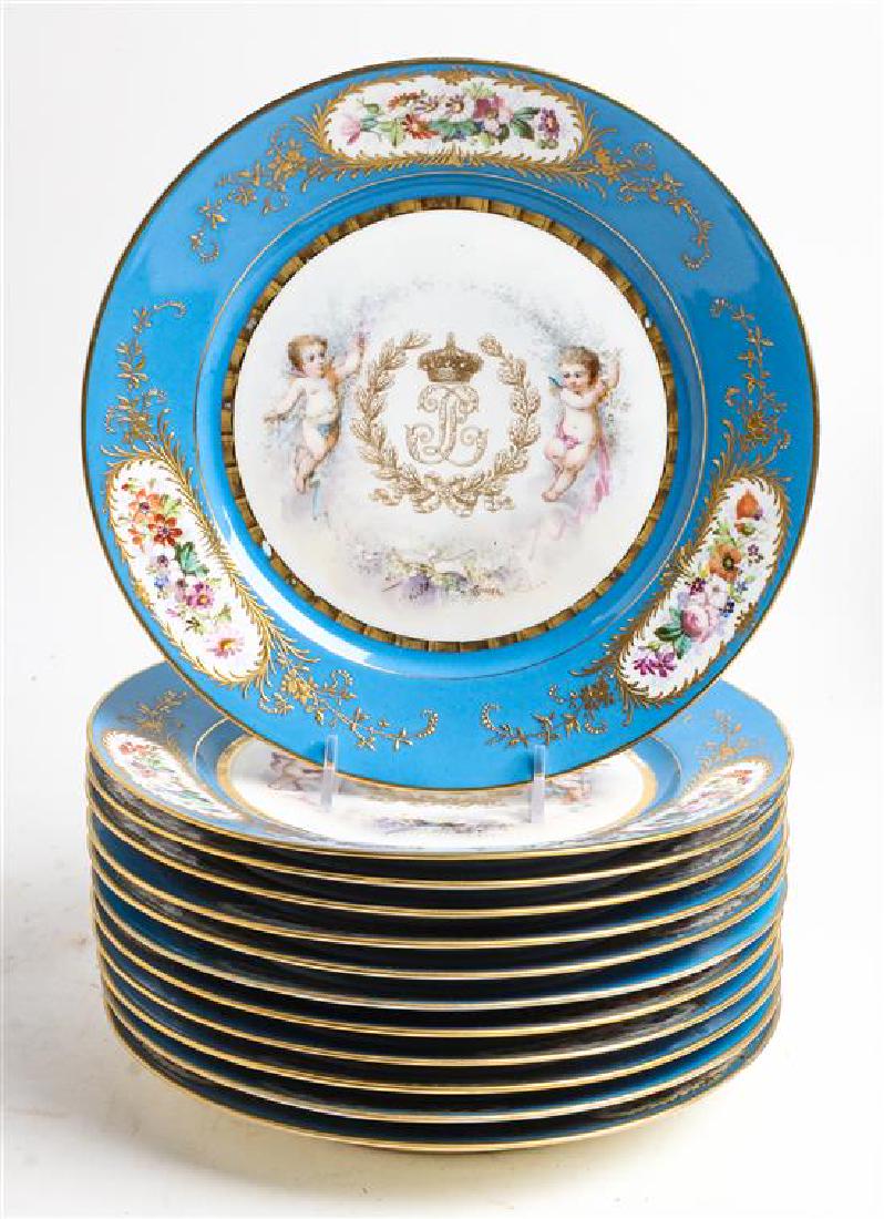 A Set of Twelve Sevres Style Porcelain Plates (1 of 1)