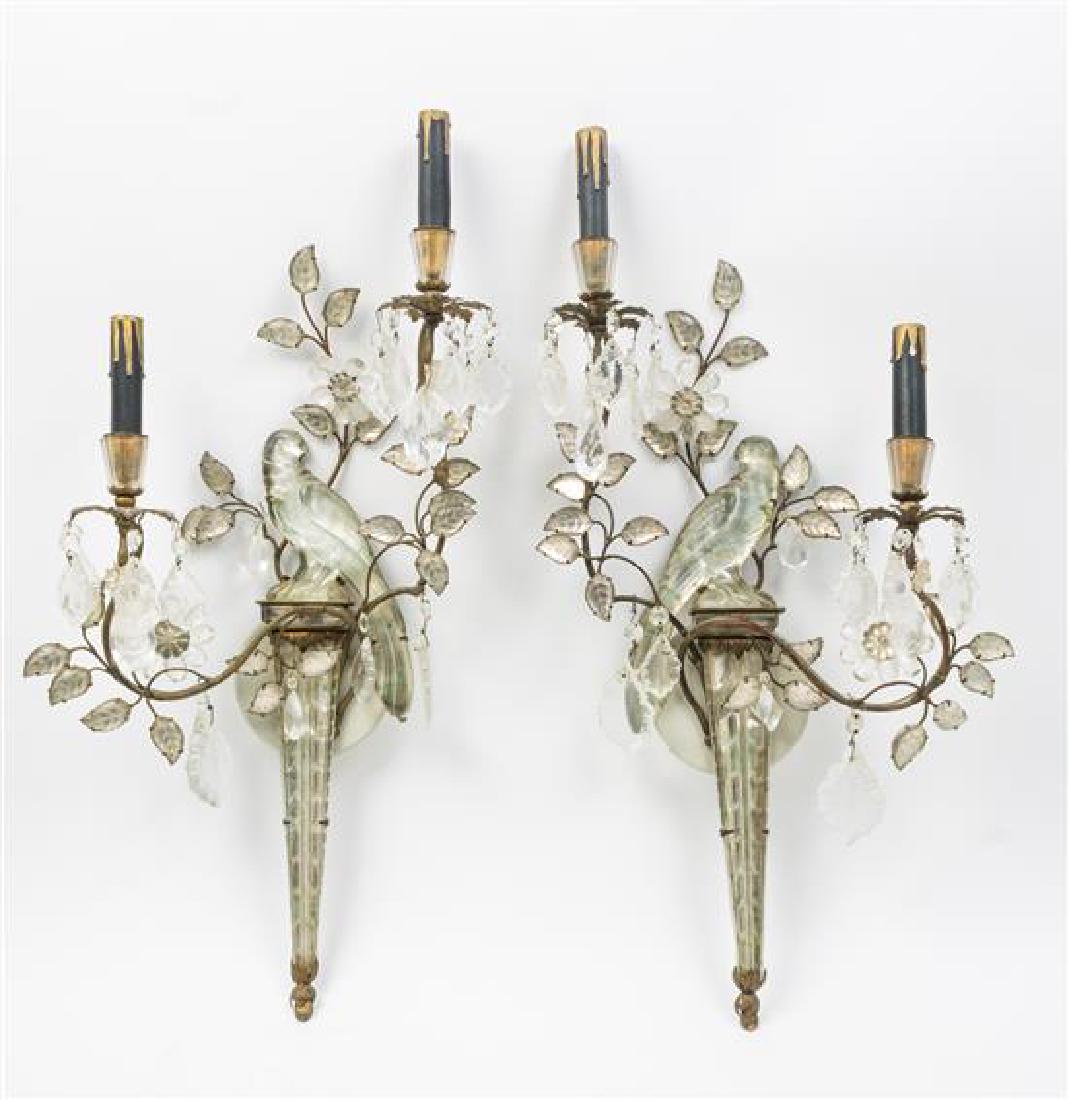 A Pair of French Glass Sconces, attributed to Bagues (1 of 1)
