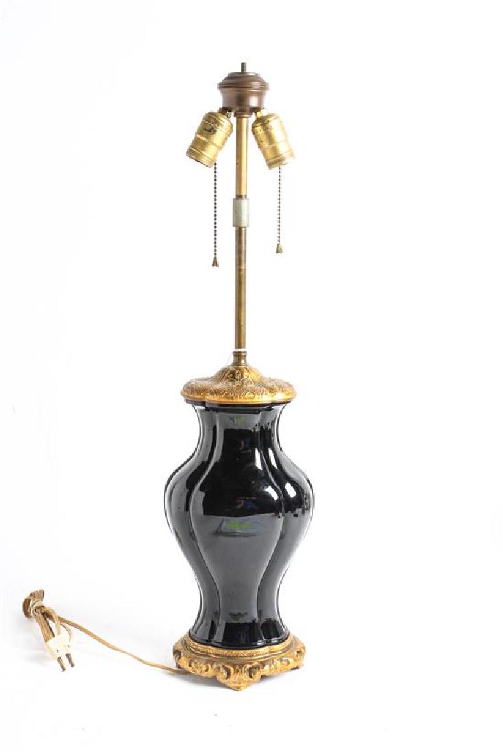 A Gilt Bronze Mounted Steuben Black Amethyst Lamp (1 of 1)