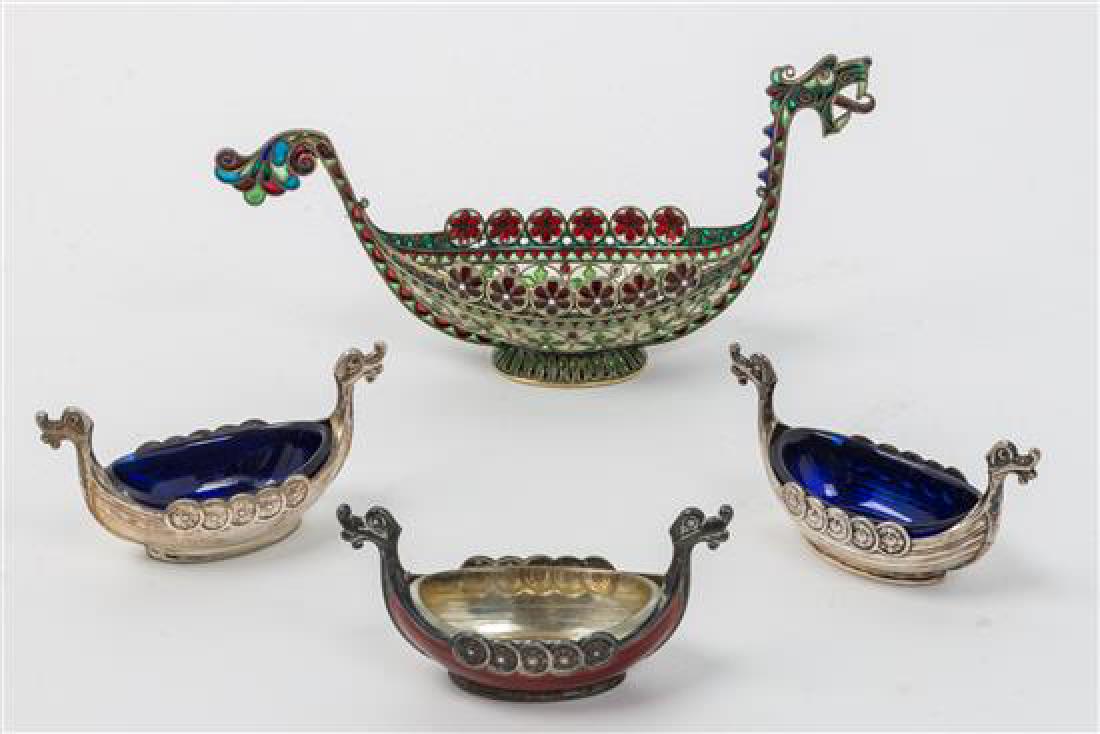 A Group of Four Swedish Silver Salts (1 of 1)