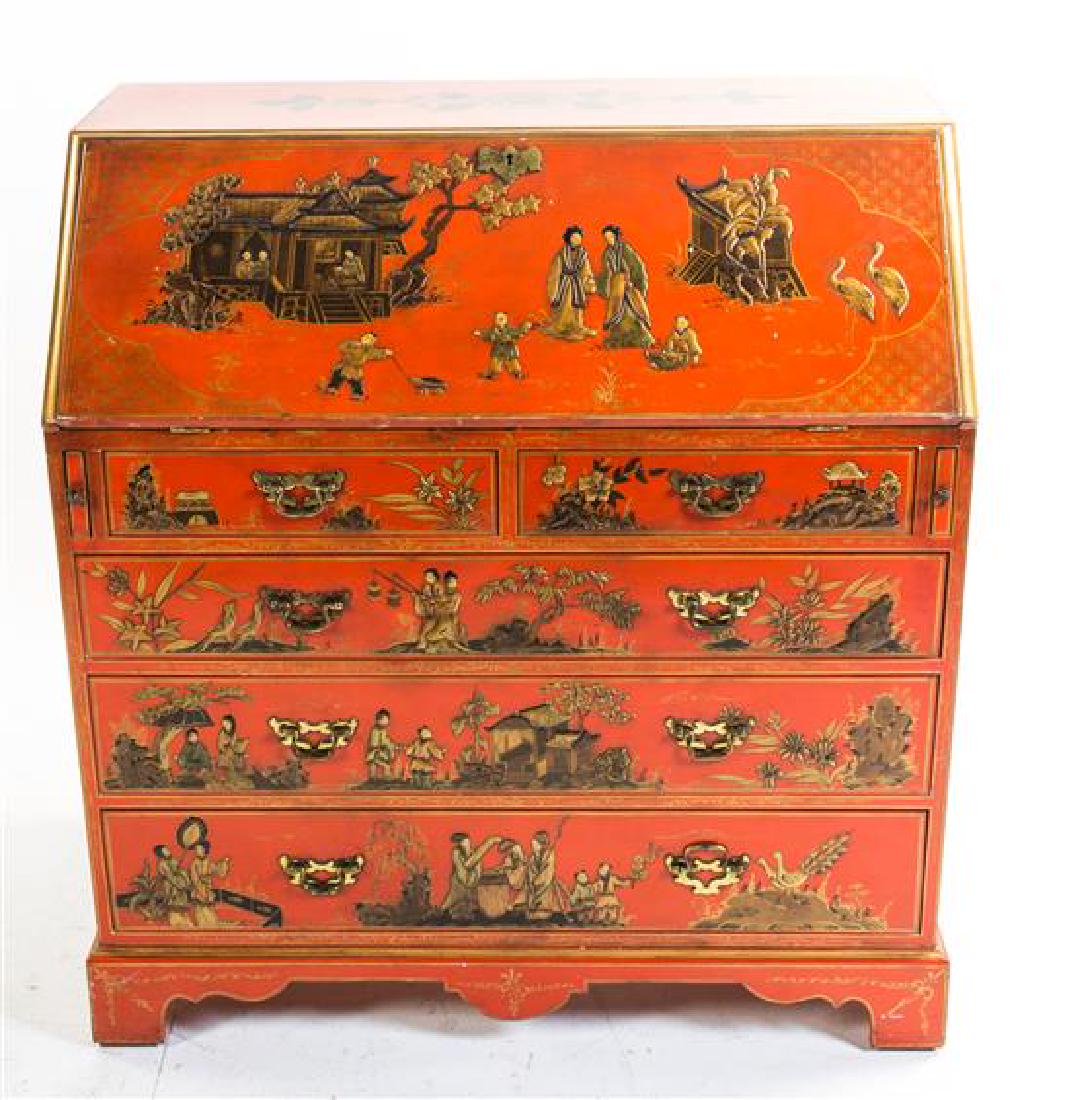 A Georgian Style Painted Slant Front Bureau (1 of 1)