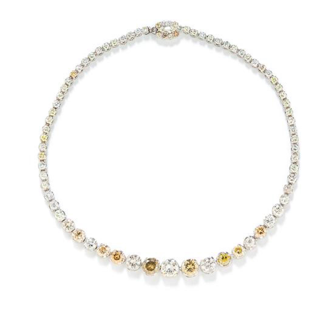 * A Platinum, Diamond and Colored Diamond Rivière (1 of 1)