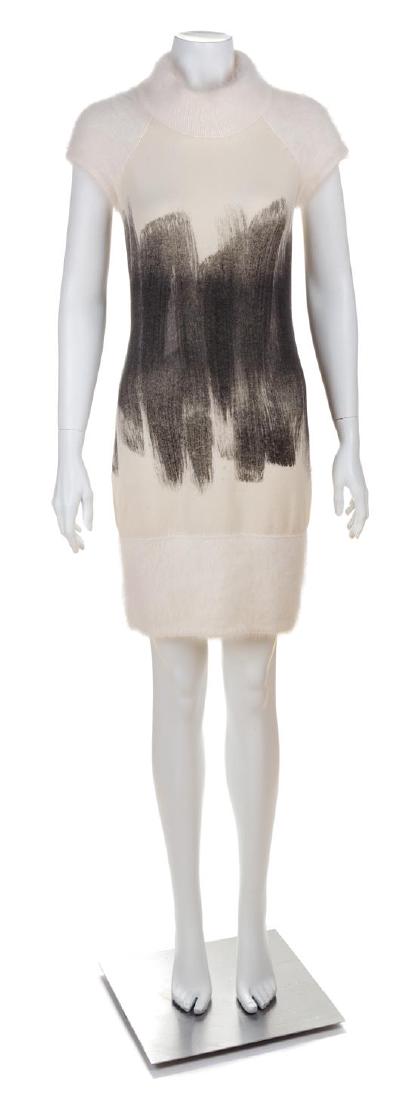 A Chanel Cream and Grey Cashmere Brushstroke Dress, (1 of 3)