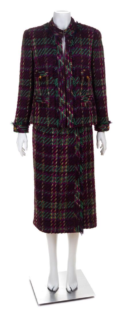 * A Chanel Multicolor Wool Textured Jacket and Skirt (1 of 3)