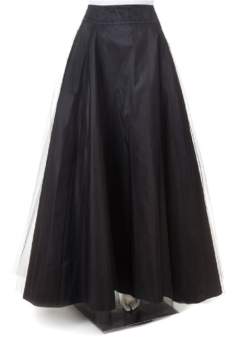 An Escada Black Silk Full Evening Skirt, Size 38. (1 of 2)