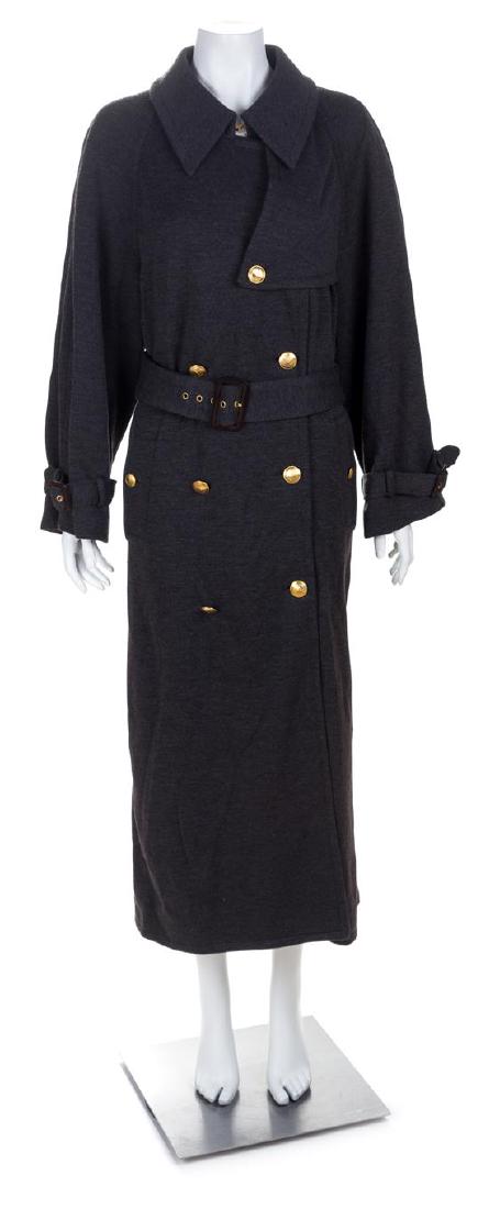 A Gucci Grey Wool Double Breasted Trench Coat, Size 44. (1 of 2)