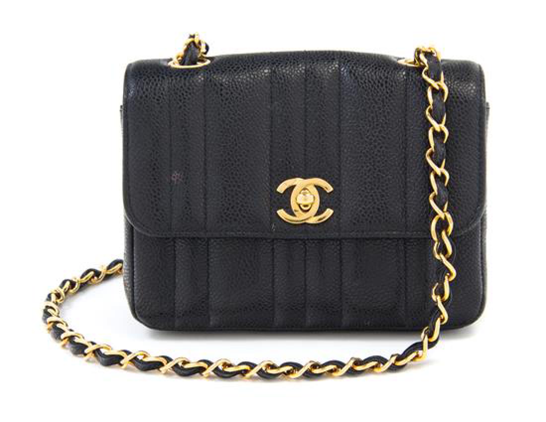 A Chanel Black Caviar Quilted Small Flap Bag, 7" x 5" x (1 of 3)
