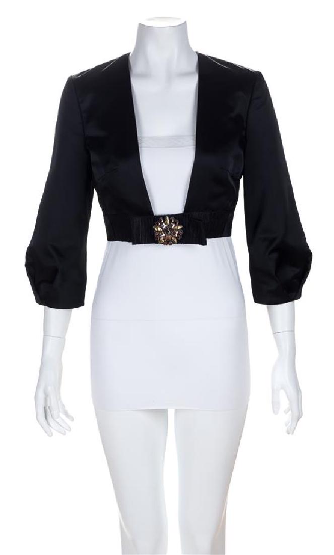 A Valentino Black Evening Bolero Jacket, Size 40. (1 of 2)