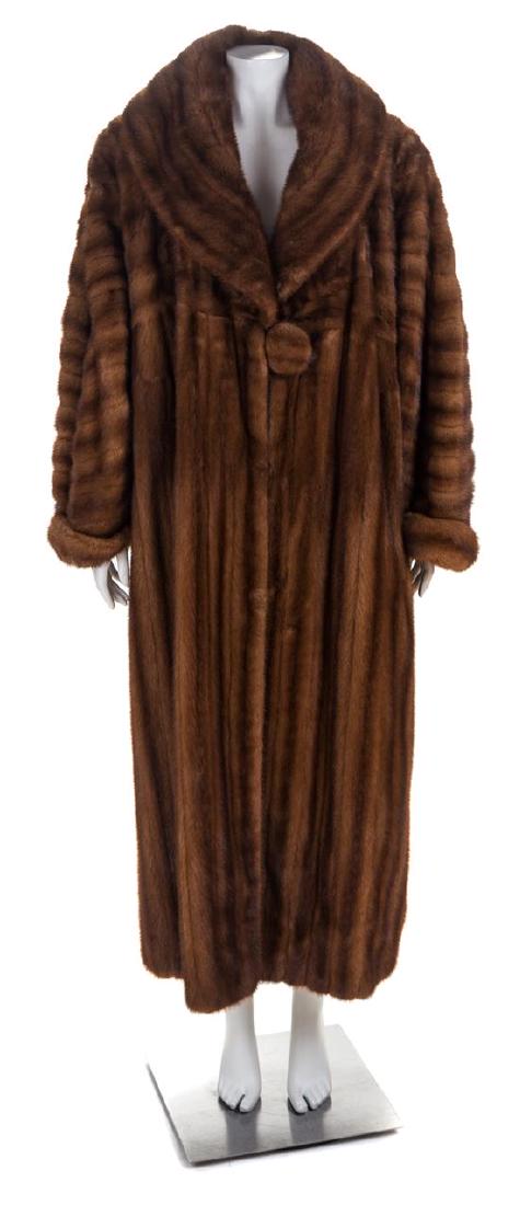 A Fendi Light Brown Mink Floor Length Coat, No size. (1 of 3)