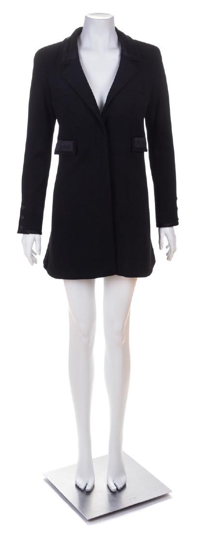 A Chanel Black Wool Jacket, Size 36. (1 of 2)