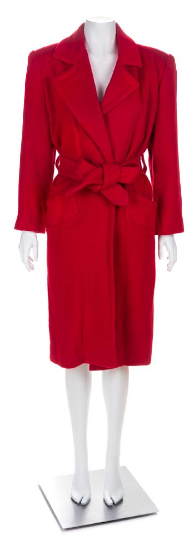 A Givenchy Red Cashmere Coat, No size. (1 of 2)