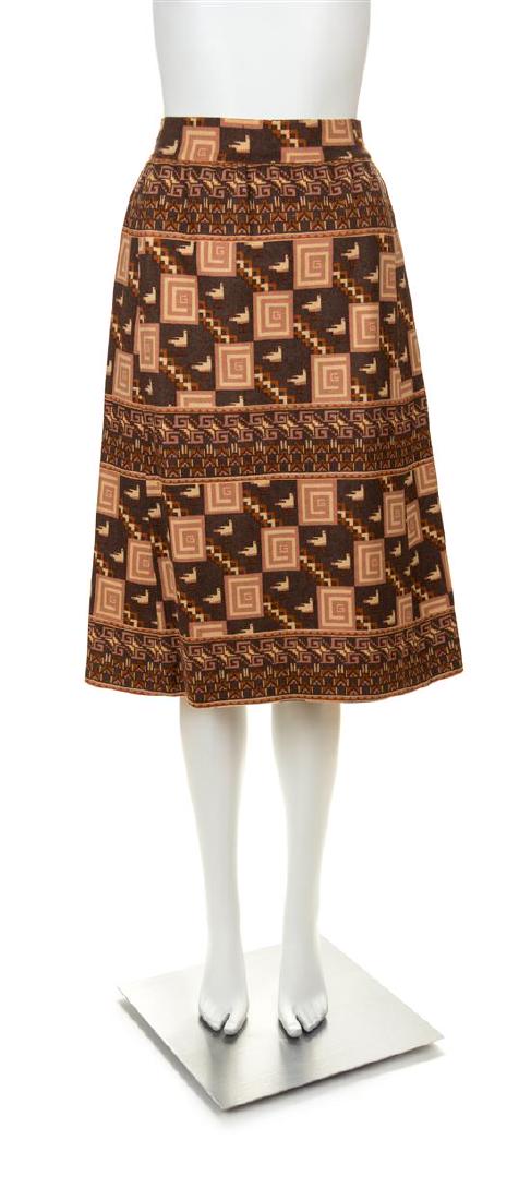A Gucci Vintage A-Line Wool Pattern Skirt, No size. (1 of 3)