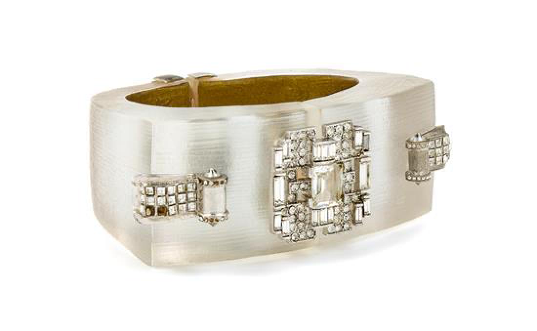 * An Alexis Bittar Art Deco Lucite Cuff, 6.5"Diameter x (1 of 2)