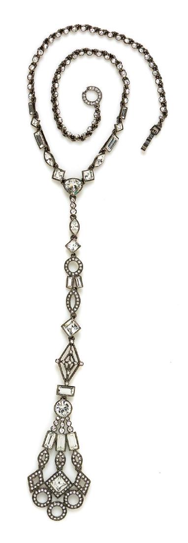 A Givenchy Rhinestone Pendant Necklace, 17"; Pendant: (1 of 1)