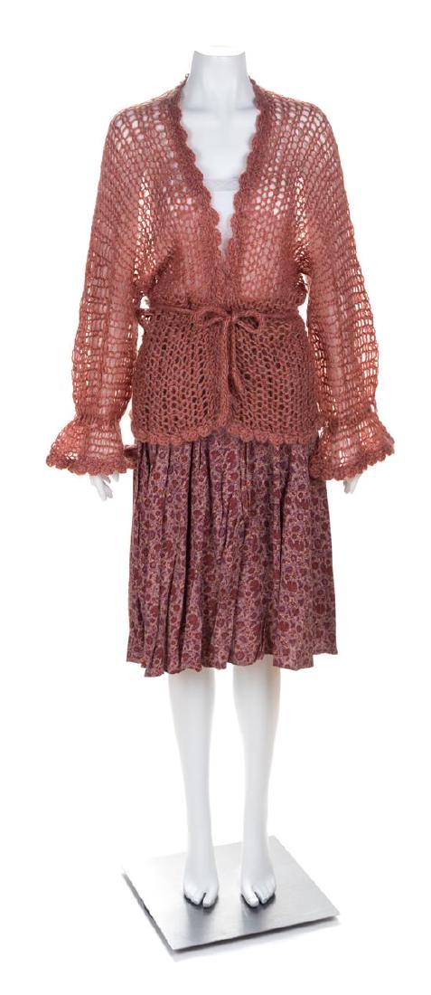 A Krizia Wrap Peasant Pleated Skirt, Skirt size 46; (1 of 2)