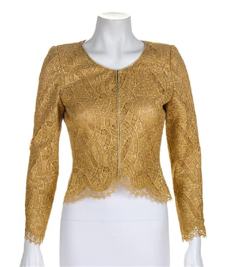 A Mary McFadden Gold Lace Bolero Jacket and Silk (1 of 4)
