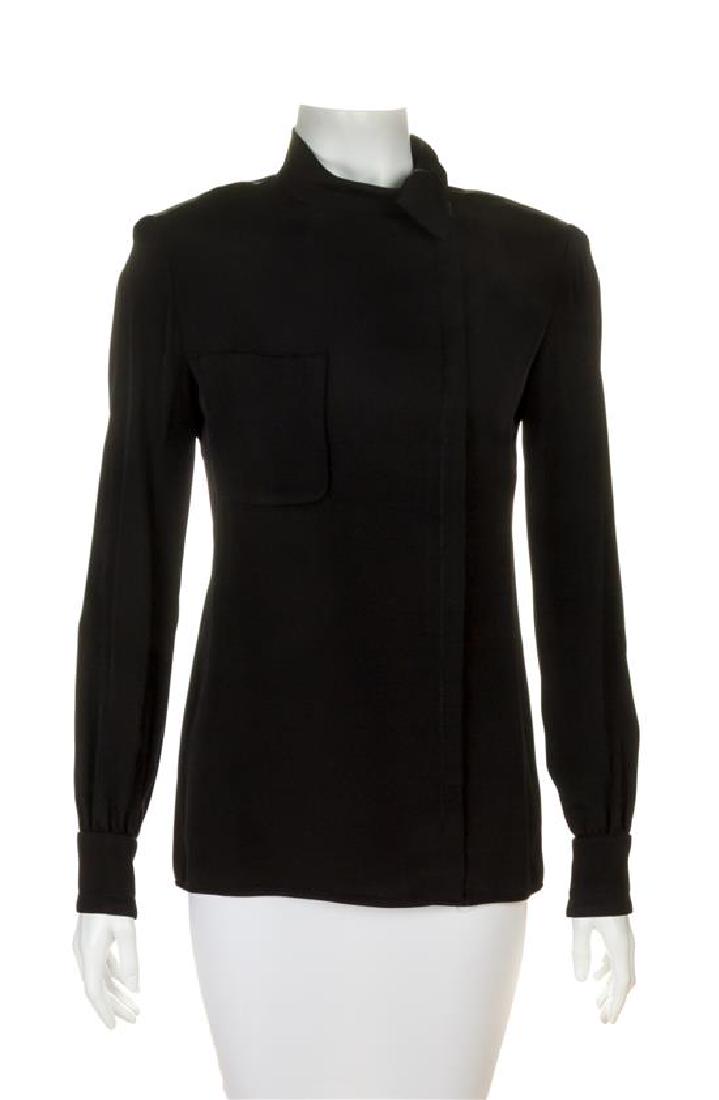 A Pierre Cardin Black Blouse, No size. (1 of 3)
