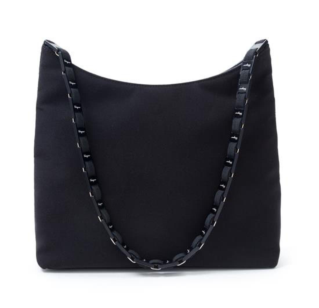 A Salvatore Ferragamo Black Fabric Shoulder Bag, 12" x (1 of 3)