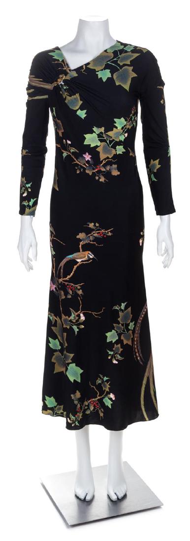 A Roberto Cavalli Black Leaf Print Dress, No size. (1 of 3)