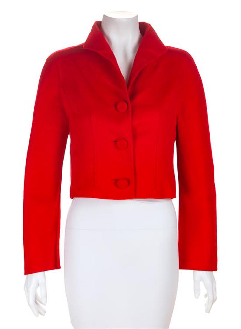A Valentino Red Wool Bolero Jacket, No size. (1 of 3)