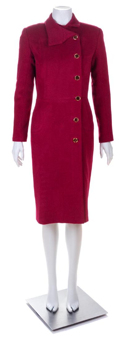 A Valentino Raspberry Wool Coat Dress, No size. (1 of 2)