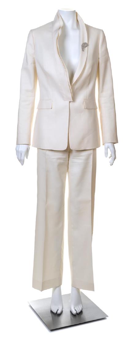 A Valentino Cream Pant Suit, Jacket size 6. (1 of 3)