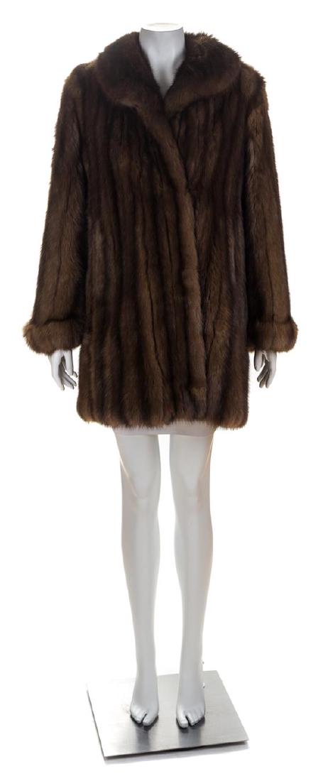 A Neiman Marcus Brown Sable Swing Coat, No size. (1 of 2)