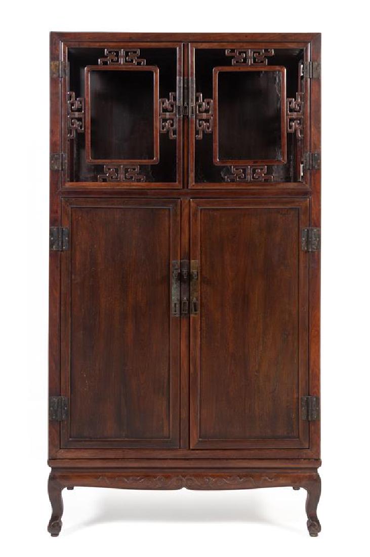 * A Chinese Hongmu Square-Corner Display Cabinet, (1 of 1)