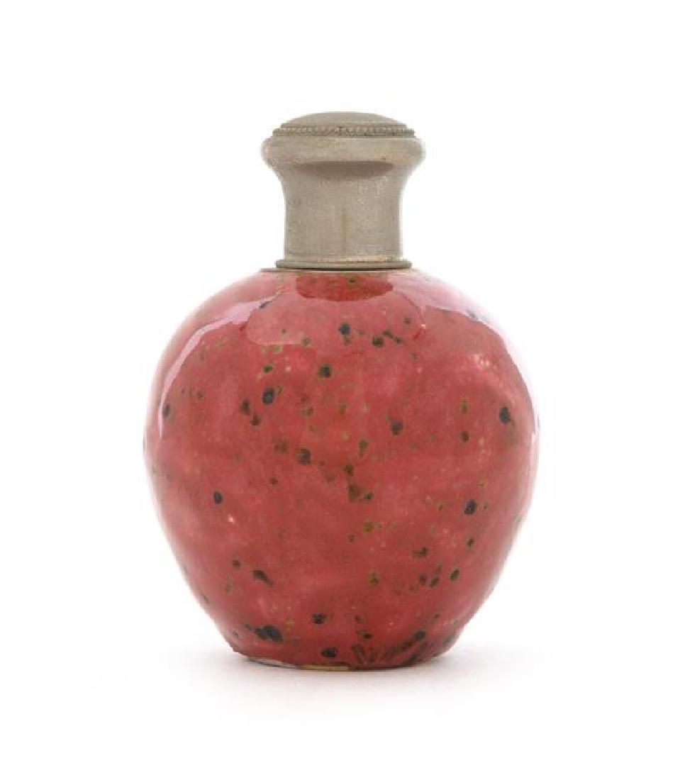 * A Chinese Peachbloom Glazed Porcelain Ovoid Jar (1 of 2)
