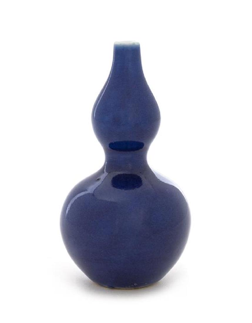 * A Small Chinese Blue Glazed Porcelain Double Gourd (1 of 1)