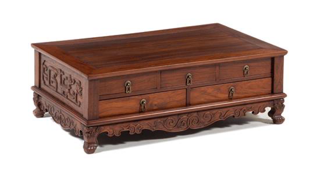 * A Chinese Huanghuali and Tielimu Mirror Stand, (1 of 1)