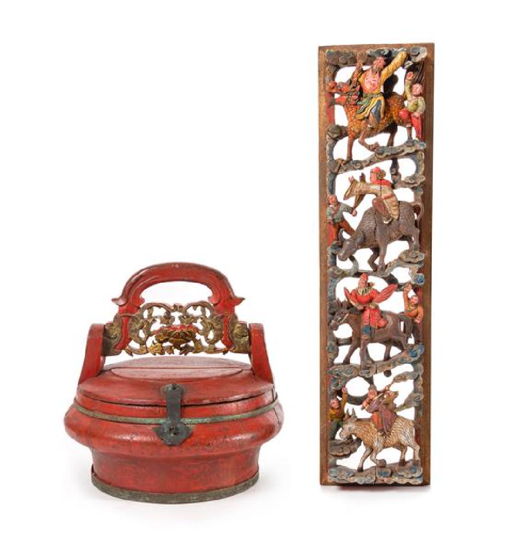 * Two Chinese Wood Articles Height of taller 23 x width (1 of 1)