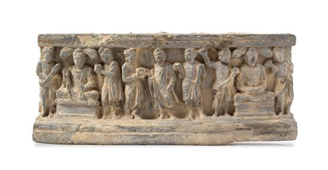 A Gandharan Schist Relief Panel Length 13 1/2 inches. (1 of 1)
