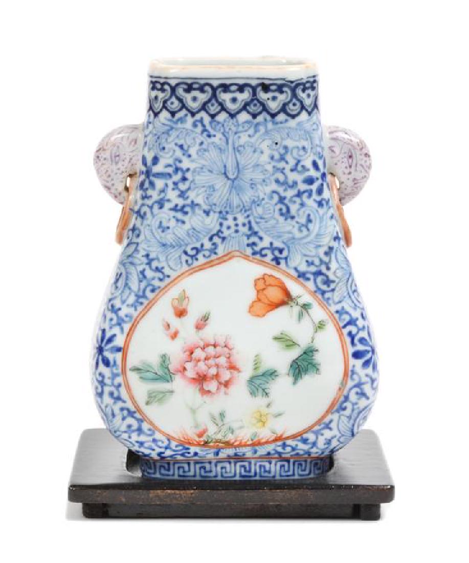 A Blue and White and Famille Rose Porcelain Vase Height (1 of 1)