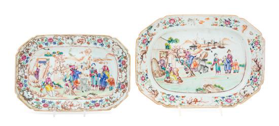 Two Chinese Export Famille Rose Porcelain Platters (1 of 1)