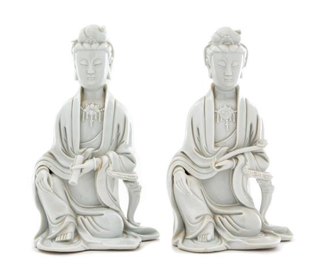 * Two Blanc-de-Chinese Porcelain Figures of Guanyin (1 of 1)