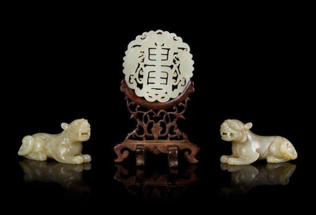 Three Celadon Jade Articles Length of larger 2 1/2 (1 of 1)