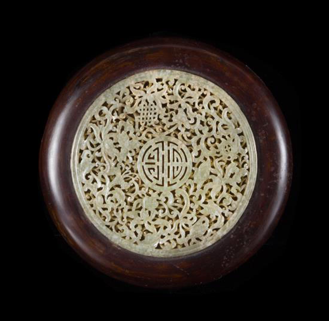 A Jade Inset Lacquered Hongmu Box and Cover Height 7 (1 of 1)