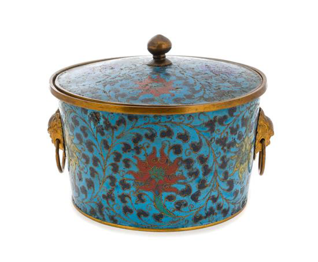 Two Cloisonne Enamel Articles Height 6 inches. (1 of 2)