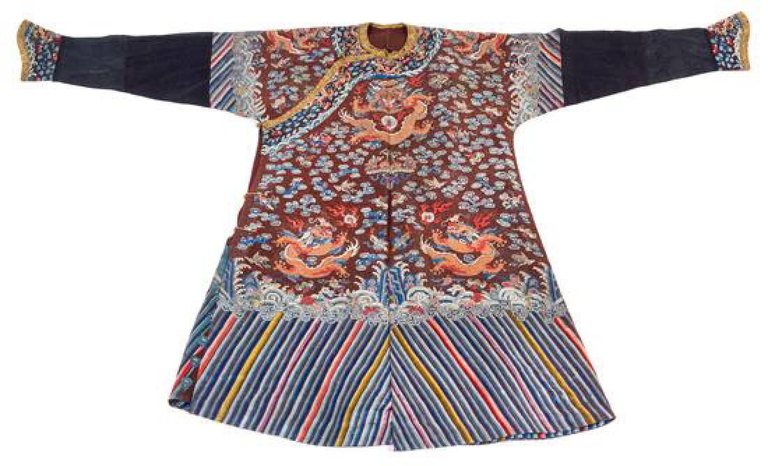 A Chinese Brown Ground Summer Gauze Dragon Robe Length (1 of 1)