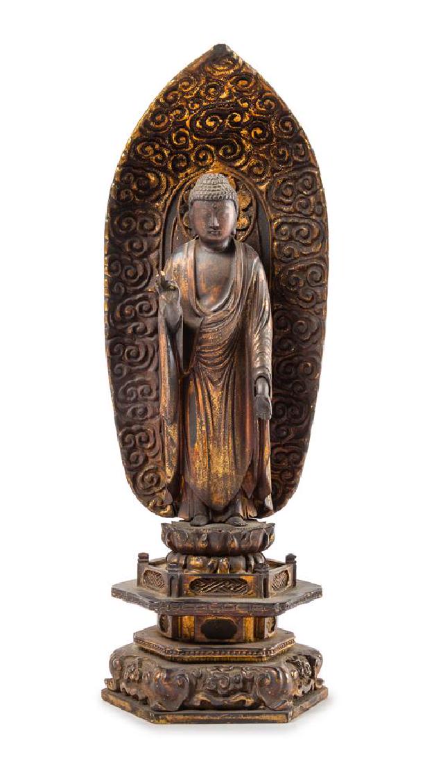* A Japanese Gilt Lacquered Wood Figure of Buddha (1 of 1)