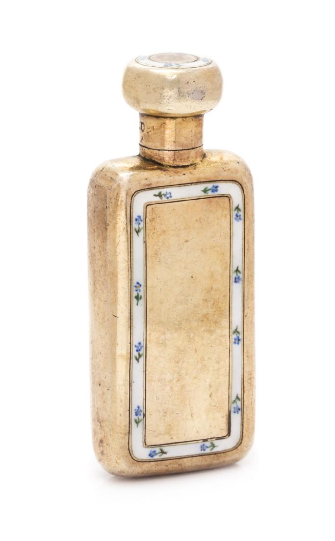 An Edwardian Gilt Silver and Enamel Scent Bottle, (1 of 1)