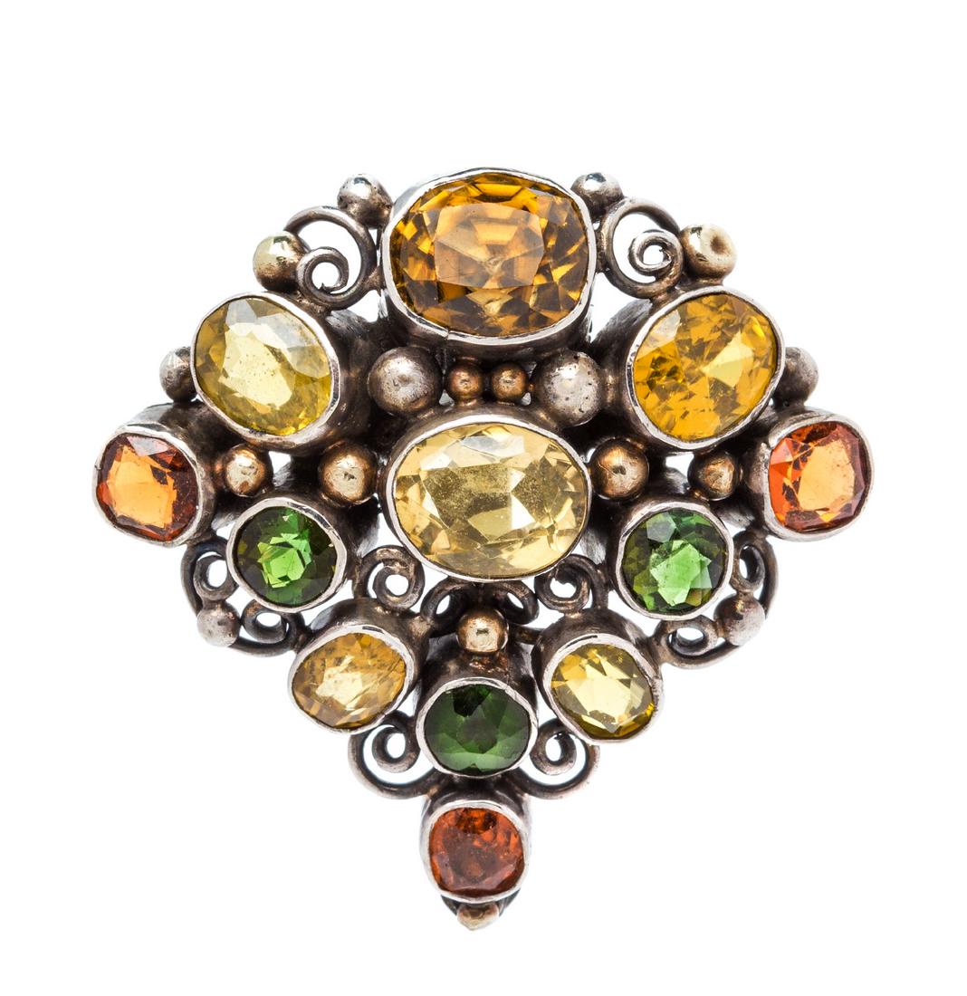 *A Silver and Gem Brooch, Attributed to Dorrie Nossiter (1 of 1)
